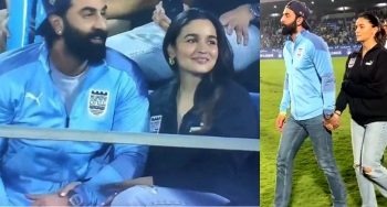 Ranbir, Alia hold hands, enjoy football match from stands