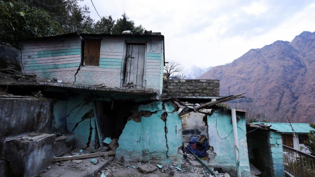 Damaged homes of Joshimath