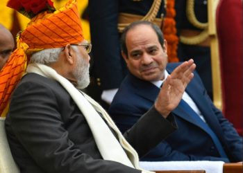 Narendra Modi and visiting Egyptian President Abdel Fattah El-Sisi