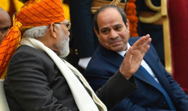 Narendra Modi and visiting Egyptian President Abdel Fattah El-Sisi