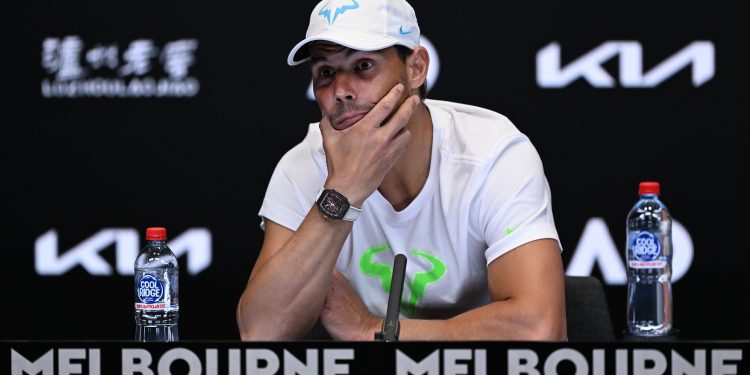 Rafael Nadal at post match press briefing. Image: WeAreTennisFR/Twitter