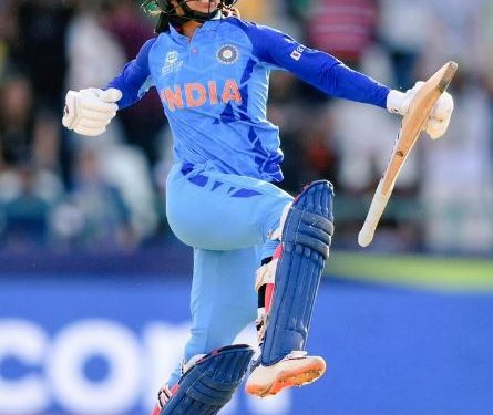 Jemimah Rodrigues celebrating after winning the match against Pakistan at Women's T20 WC (Image: BCCIWomen/Twitter)