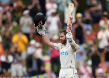 Kane Williamson scores his 26th Test century against England in Wellington Test (Image: Twitter)