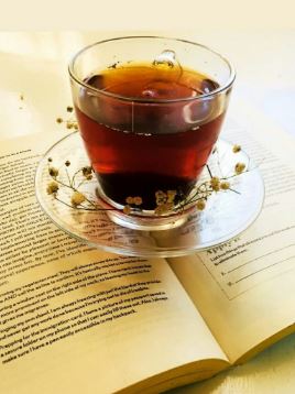 Tea with book