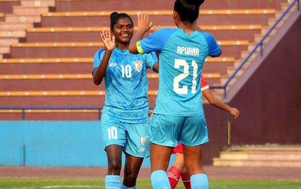 India defeat Indonesia 6-0 in their group match of AFC Women's U-20 Asian Cup Qualifiers (Image: IndianFootball/Twitter)