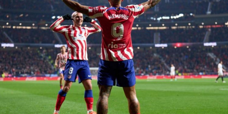 Antoine Griezmann-Memphis Depay score as Atletico Madrid destroy Sevilla 6-1 in La Liga clash (Image: Twitter)