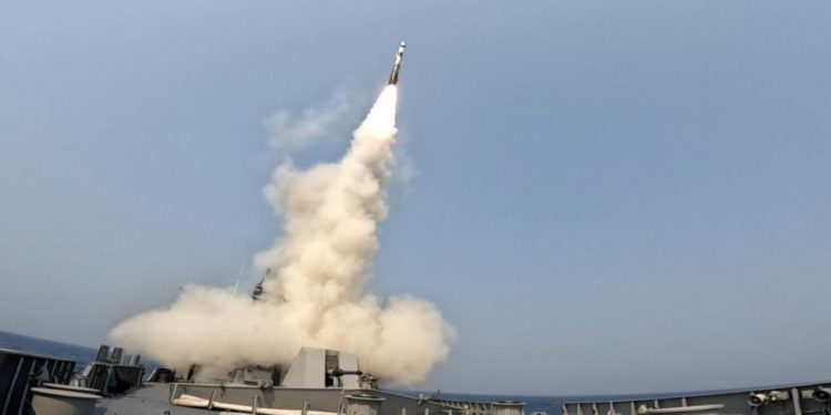 Indian Navy successfully test-fires naval variant of BrahMos (Image: Twitter)