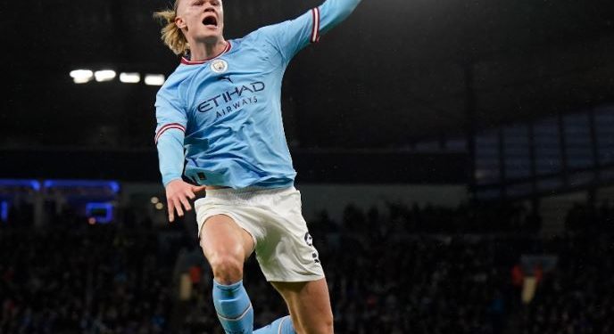Erling Haaland scores second hat-trick of the week for Manchester City against Burnley (Image: ActuFoot_/Twitter)