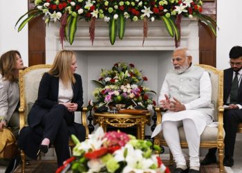 PM Narendra Modi holds bilateral talks with his Italian counterpart Giorgia Meloni (Image: narendramodi/Twitter)