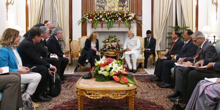 Giorgia Meloni-Narendra Modi (Image: MEAIndia/Twitter)