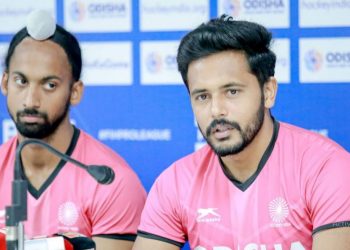 Indian skipper Harmanpreet Singh addressing press conference before FIH Men's Hockey Pro League clash against World Champions Germany (Image: Twitter)