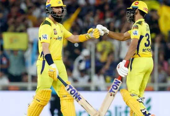Gaikwad special takes CSK to 178/7 Ahmedabad: Opener Ruturaj Gaikwad was all class in his 92 off 50 balls as Chennai Super Kings posted a challenging 178 for seven against defending champions Gujarat Titans in the IPL opener here Friday. Gaikwad regaled the near capacity crowd here with with his sublime strokeplay. It was a display of effortless hitting from Gaikwad, who relied on his lofted drives over extra cover and crisp pull shots to collect as many as nine sixes. Apart from Gaikwad, the only other batter who put the Titans under pressure was Moeen Ali who came up with a 17-ball 23. Ali's flat six off Mohammad Shami on a free-hit ball was the highlight of his cameo. Gaikwad pulled IPL debutant Joshua Little on his very first ball to set the tone of his innings. That over went for 15 runs and with Shami conceding 17 runs in the following over, CSK got the momentum they were looking for. Titans' trump card Rashid Khan was introduced in the powerplay and as he often does, he got the wicket that his team was looking for by getting the dangerous looking Ali caught behind. Rashid's second over saw him getting rid of England Test captain Ben Stokes, who too was caught by wicketkeeper Wriddhiman Saha, leaving CSK at 70 for three. However, the fall of wickets did not make Gaikwad change his game as he kept getting the boundaries. He welcomed Alzarri Joseph into the attack by smashing him for three sixes in the eighth over. Titans did well to stem the flow of runs in the middle overs and got the wicket of Ambati Rayudu. Shivam Dube struggled to find the big hits and that put pressure on Gaikwad who was caught in the deep in the 17th over and missed out on a deserving hundred. Skipper M S Dhoni came out to bat at number eight but still managed to make an impact as he pulled Little for a six before flicking him for a four in the final over, sending the crowd into a frenzy. Kane Williamson injured his knee while fielding at the boundary and limped off the field. The last five overs yielded 45 runs for CSK. PTI IPL, CSK, GT, Ruturaj Gaikwad