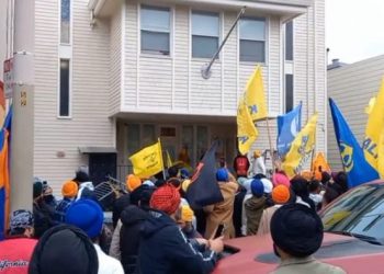 Pro-Khalistan protestors attacked Indian Consulate in San Francisco (Image: Twitter)