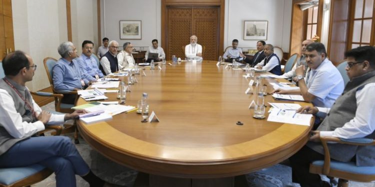 Narendra Modi chairs meeting to review preparedness for the upcoming summer (Image: narendramodi/Twitter)