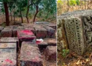 Odisha_Remains of an ancient temple found near Chandikhol