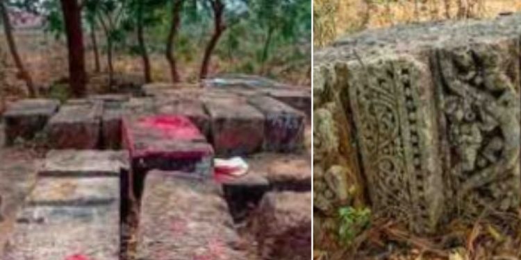 Odisha_Remains of an ancient temple found near Chandikhol