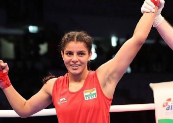 Sakshi Chaudhary sails in to the quarterfinals of IBA Women's World Boxing Championships (Image: BFI_official/Twitter)