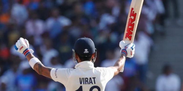 Viratr Kohli ends his 3 years long wait for Test century at Motera (Image: Twitter)