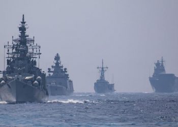 Royal Australian Navy task group on Indian shores during AUSINDEX 2019 (Image: Department of Defence Australia)
