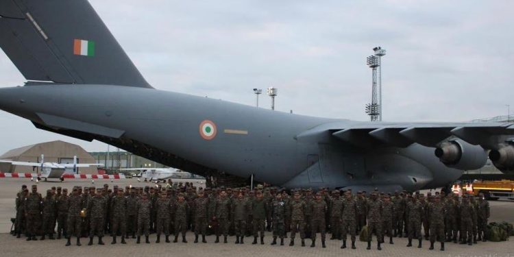 Indian Army's Bihar Regiment arrives in UK to participate in Command Post Exercise 2023 (Image: HCI_London/Twitter)