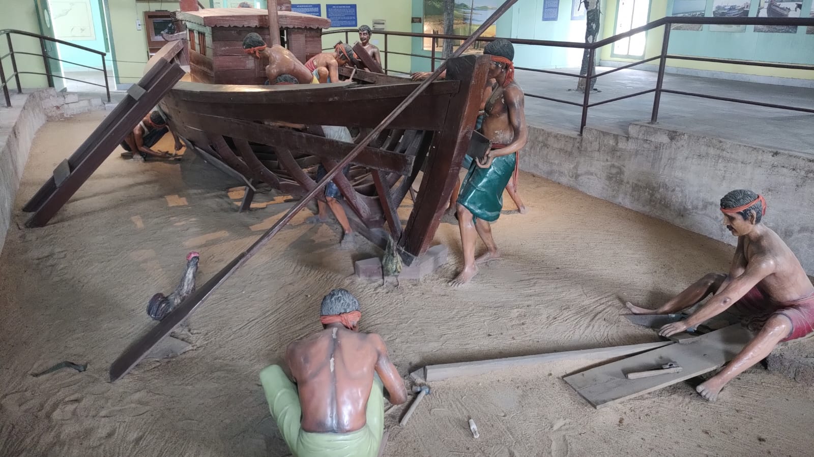 Boat building replica in Odisha State Maritime Museum in Cuttack