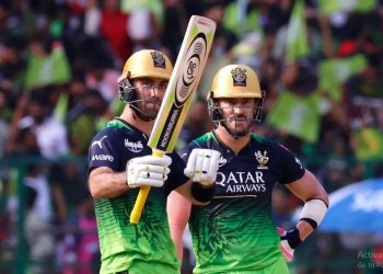 Faf du Plessis and Glenn Maxwell make a 127 runs stand against Rajasthan Royals (Image: iplt20.com)