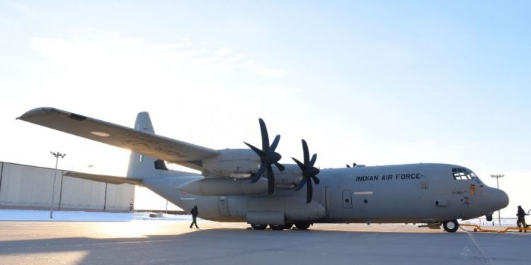 Indian Air Force C-130J transporter aircraft