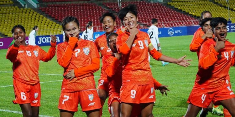 India U-17 women's team beat Kyrgyz Republic 1-0 (Image: IndianFootball/Twitter)