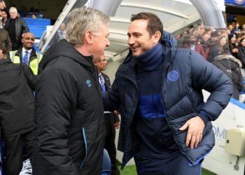 Frank Lampard with his former Chelsea Manager Carlo Ancelotti (Image: FrankKhalidUK/Twitter)