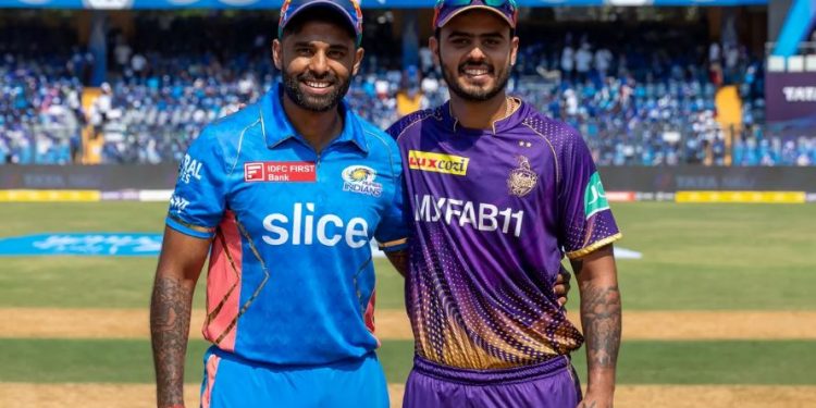 Suryakumar Yadav and Nitish Rana during toss IPL 2023 (Image: iplt20.com)