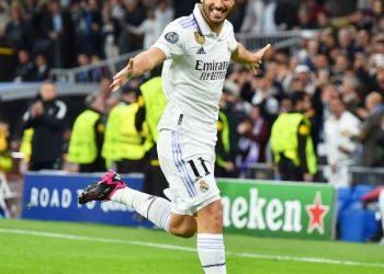 Marco Asensio scores the winner as Real Madrid beat Frank Lampard's Chelsea 2-0 in the first leg of Champions League 2022-23 quarterfinals (Image: livescore/Twitter)