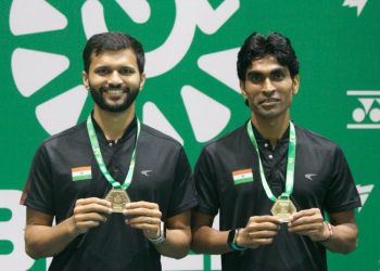 Pramond Bhagat Sukant Kadam win gold in men's doubles at Brazil Para-Badminton International 2023 (Image: PramodBhagat83/Twitter)