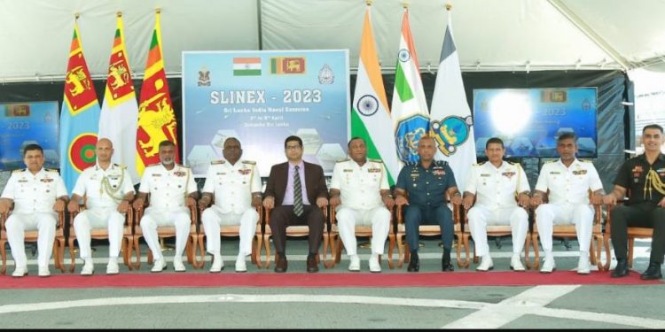 Sri Lankan minister visits Indian Navy ships participating in ongoing joint naval exercise