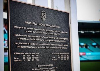 Gate named after Tendulkar unveiled at SCG to mark his 50th birthday