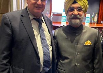 Indian Ambassador to the US of America Taranjit Singh Sandhu with Congressman Glenn Grathman (Image: Twitter)