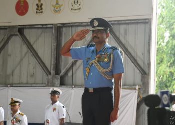 Air Marshal Saju Balakrishnan takes charge as Commander-in-Chief of the Andaman and Nicobar Command (CINCAN) (Image: airnewsalerts/Twitter)