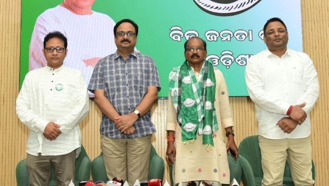 Bharatiya Janata Party (BJP) Jharsuguda district president Mangal Sahoo joined Biju Janata Dal (BJD)