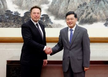 Elon Musk meets Chinese Foreign Minister Qin Gang in Beijing (Courtesy: https://news.cgtn.com)