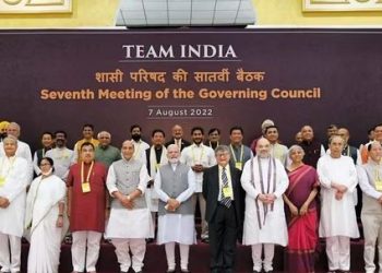 PM Narendra Modi and chief ministers at the 7th Governing Counsil Meeting of NITI Aayog, New Delhi, 2022 (Image: PTI)
