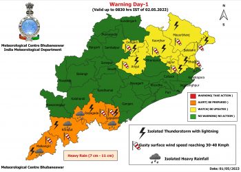 Odisha weather May 1