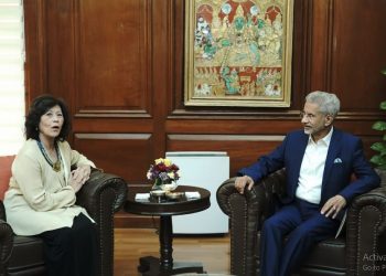 EAM S Jaishankar meets UN Secretary General's Special Envoy Noeleen Heyzer, discusses the situation in Myanmar (Image: DrSJaishankar/Twitter)