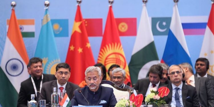 EAM S Jaishankar addressing the SCO ministerial meet in Goa (Image: DrSJaishankar/Twitter)
