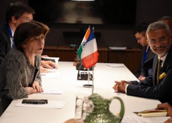 EAM S Jaishankar holds bilateral discussion with his French counterpart Catherine Colonna on the sidelines of European Union Indo-Pacific Ministerial Forum meeting in Stockholm (Image: DrSJaishankar/Twitter)