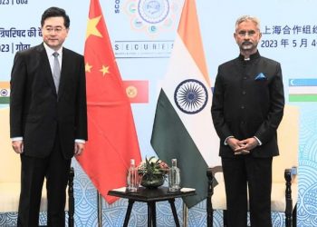 S Jaishankar meets Chinese counterpart Qiin Gang on sidelines of SCO meet Goa (Image: DrSJaishankar/Twitter)