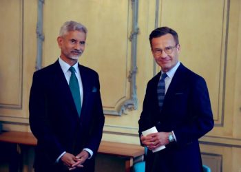 EAM S Jaishankar meets Swedish PM Ulf Kristersson (Image: DrSJaishankar/Twitter)