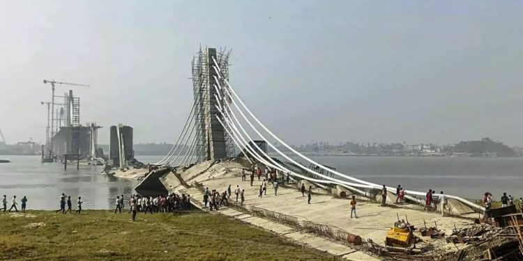 Collapsed bridge on  Ganga river in Bihar (Image: Twitter)