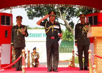 Indian Army Chief General Manoj Pande attending the passing out parade  Bangladesh Military Academy (Image: adgpi/Twitter)