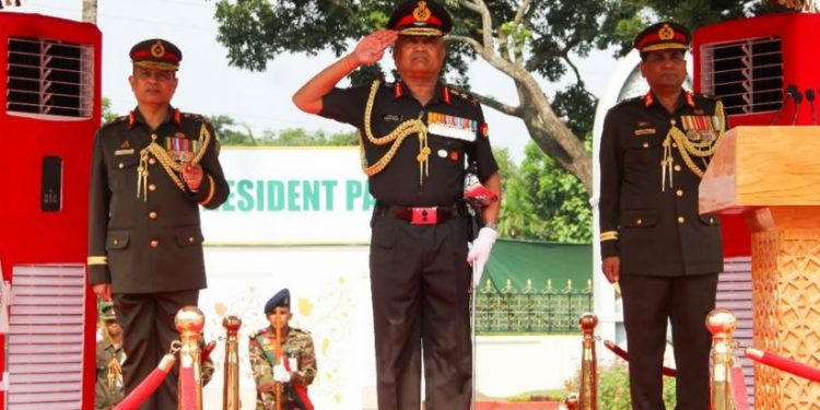 Indian Army Chief General Manoj Pande attending the passing out parade  Bangladesh Military Academy (Image: adgpi/Twitter)