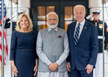 US president Joe Biden and first lady Jill Biden welcome Indian PM Narendra Modi at White House
