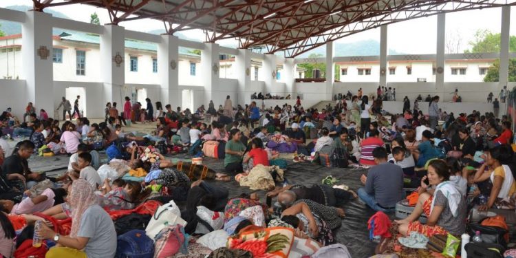 Displaced people of Manipur in a relief camp in Mizoram